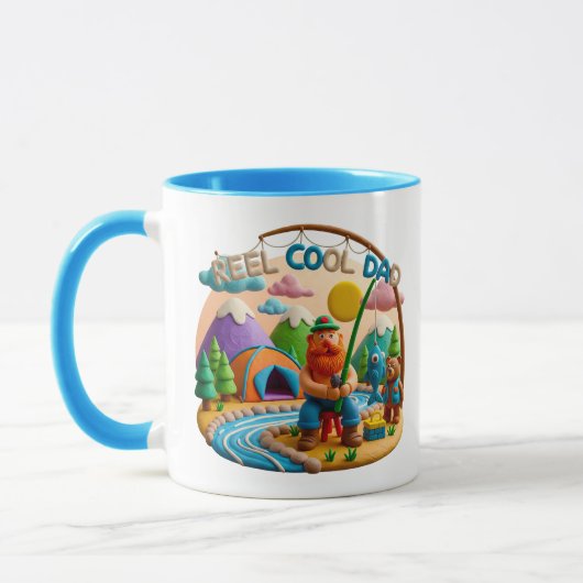 Kleikunst “Reel Cool Dad” Ontwerp Visscène Mok (Links)