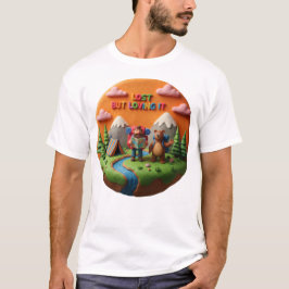 Kleikunst “Verdwaald maar dol op” Kampeer scène T-shirt