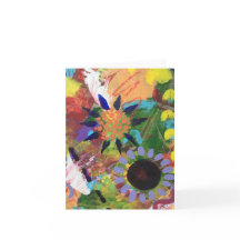 Klein, 4 "x 5,6" gevouwen Note Kaart Abstract Flow