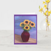 Klein, 4 x 5,6-inch gevouwen Wenskaart Kaart (Gele Bloem)