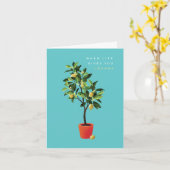 Klein, 4 x 5,6-inch gevouwen Wenskaart Kaart (Gele Bloem)