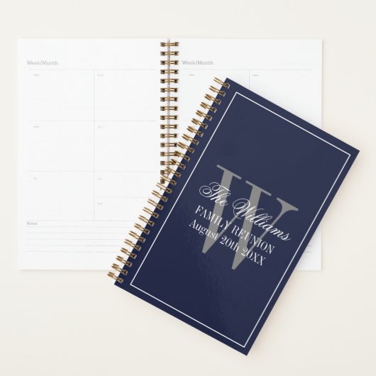 Klein aangepast monogram gezinshereniging planner (Display)