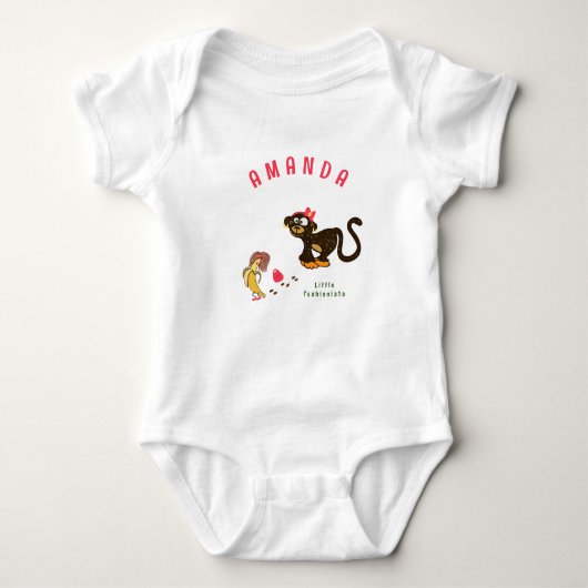 Klein aapje baby body romper (Voorkant)