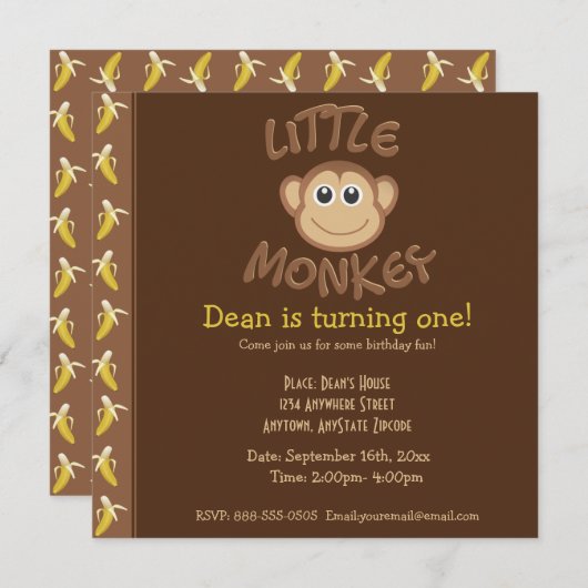 Klein Aapje Kaart (Voorkant / Achterkant)