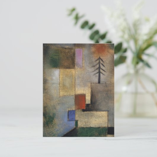 Klein Afbeelding Fir Trees van Paul Klee Feestdagenkaart (Staand voorkant)