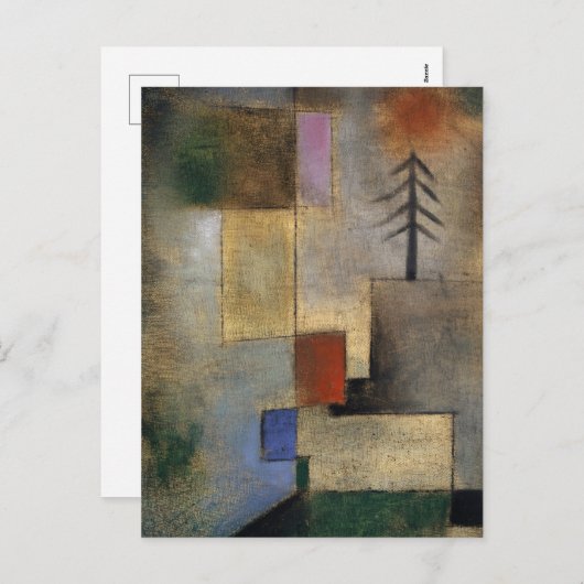 Klein Afbeelding Fir Trees van Paul Klee Feestdagenkaart (Voorkant / Achterkant)