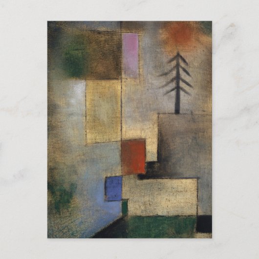 Klein Afbeelding Fir Trees van Paul Klee Feestdagenkaart (Voorkant)