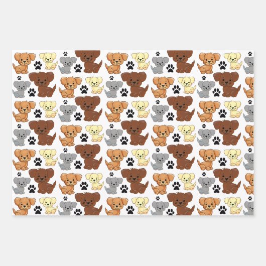 Klein aflooppapierpakket voor honden en peuters inpakpapier vel (Voorkant)