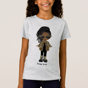 Klein Afro-Amerikaans meisje T-shirt