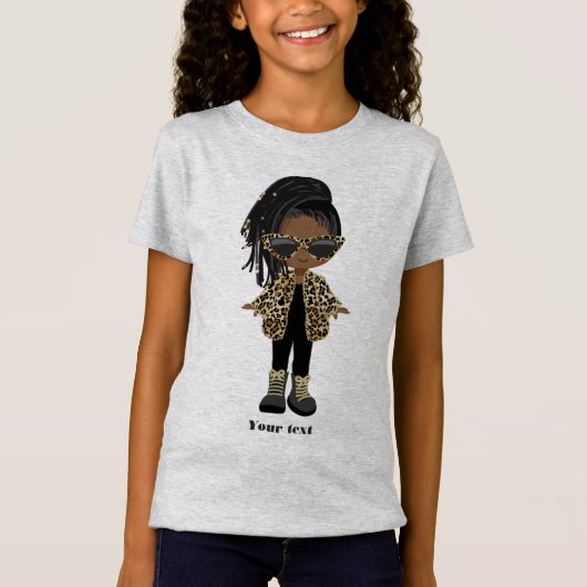 Klein Afro-Amerikaans meisje T-shirt (Voorkant)