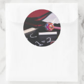 Klein alkbord ronde sticker (Tas)