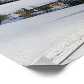 Klein alpendorp in de sneeuw poster (Hoek)