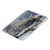 Klein alpendorp in de sneeuwrechthoek magneet (Linkerzijde)