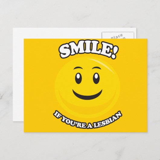 KLEIN ALS JE EEN LESBIAN BENT BRIEFKAART (Voorkant / Achterkant)