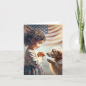 Klein Amerikaans Meisje Bidden Kaart (Voorkant)