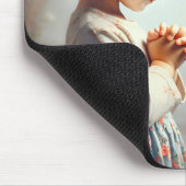 Klein Amerikaans Meisje Met Hond Bidden Muismat (Hoek)