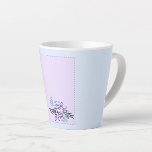 Klein Aqua Roos Latte Mok (Rechterhoek)