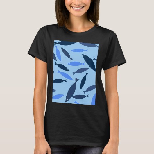 Klein aquarium met vissen t-shirt (Voorkant)