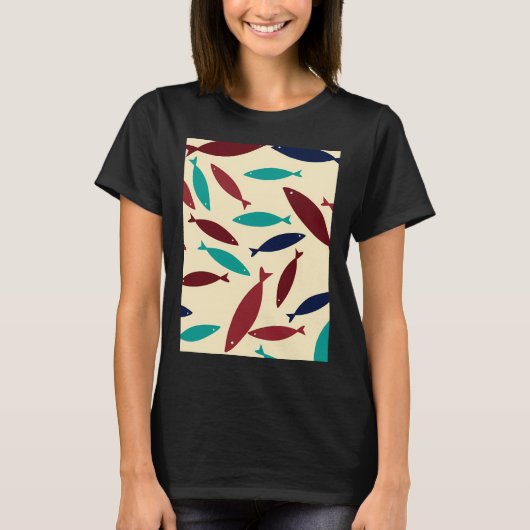 Klein aquarium met vissen t-shirt (Voorkant)