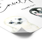 Klein Arctisch Baby shower Adres Envelopteken Poster (Hoek)