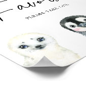 Klein Arctisch Baby shower Favors Sign Poster (Hoek)