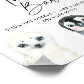 Klein Arctisch Baby shower Mimosa Bar Poster (Hoek)