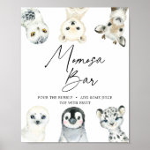 Klein Arctisch Baby shower Mimosa Bar Poster (Voorkant)