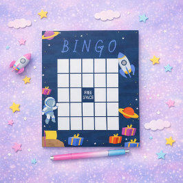 Klein astronaut baby shower bingo spel notitieblok