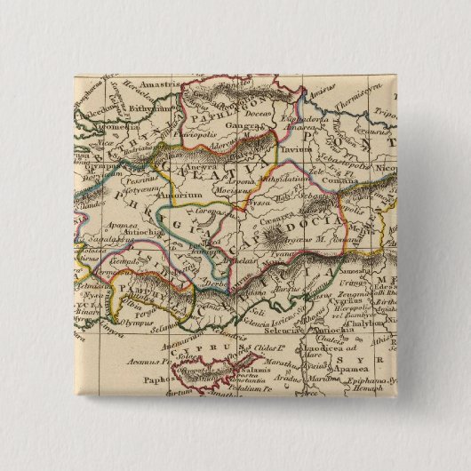 Klein Azië Vierkante Button 5,1 Cm (Voorkant)