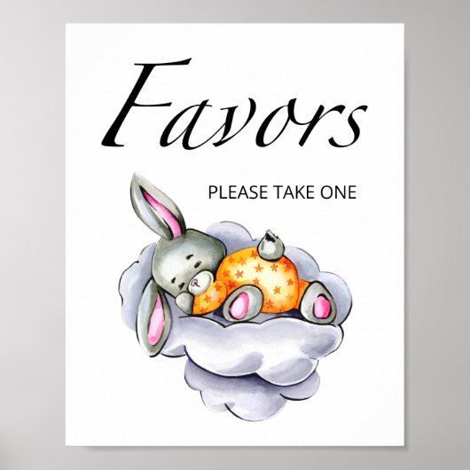 Klein baby shower bevoordeelt poster (Voorkant)