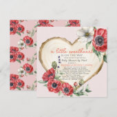 Klein Baby shower met slice-hout per post I Kaart (Voorkant / Achterkant)