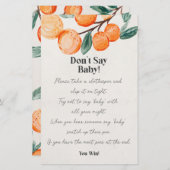 klein baby shower zegt geen baby spel (Voorkant / Achterkant)