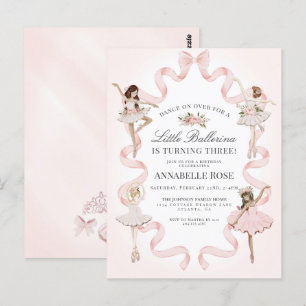 Klein Ballerina Meisje Ballet Verjaardagsuitnodigi Briefkaart