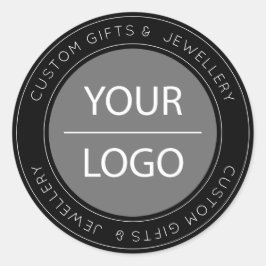 Klein Bedrijf aangepaste moderne zwarte aangepaste Ronde Sticker