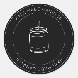Klein Bedrijf aangepaste moderne zwarte handgemaak Ronde Sticker