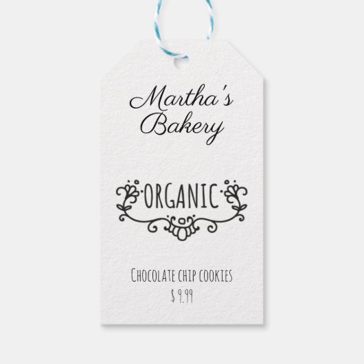 Klein bedrijf bakkerij biologisch voedsel prijs la cadeaulabel (Achterkant)