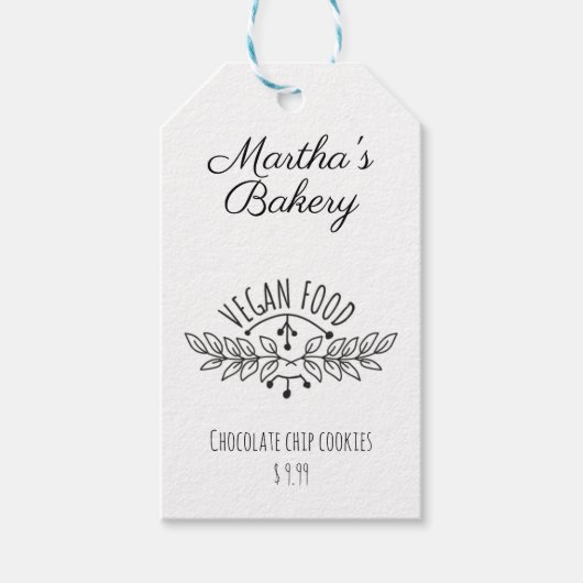 Klein Bedrijf Bakkerij Vegan Voedsel Prijs label Cadeaulabel (Voorkant)