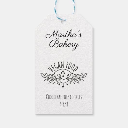 Klein Bedrijf Bakkerij Vegan Voedsel Prijs label Cadeaulabel (Achterkant)