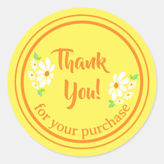 Klein bedrijf Bloem Dank u Ronde Sticker (Voorkant)
