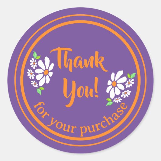 Klein bedrijf Bloem Dank u Ronde Sticker (Voorkant)