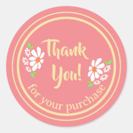 Klein bedrijf Bloem Dank u Ronde Sticker