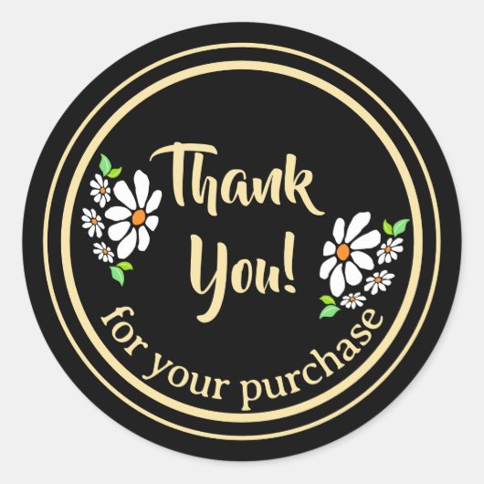 Klein bedrijf Bloem Dank u Ronde Sticker (Voorkant)