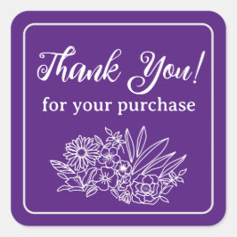 Klein bedrijf Bloem Dank u Vierkante Sticker