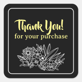 Klein bedrijf Bloem Dank u Vierkante Sticker