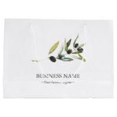 Klein bedrijf boodschappentassen Waterverf Olijfze Groot Cadeauzakje (Achterkant)