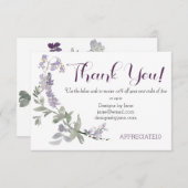 Klein bedrijf Coupon Paarse dank u invoegen Kaart (Voorkant / Achterkant)