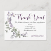 Klein bedrijf Coupon Paarse dank u invoegen Kaart (Voorkant)