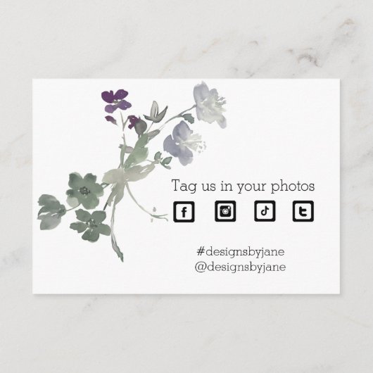 Klein bedrijf Coupon Paarse dank u invoegen Kaart (Achterkant)