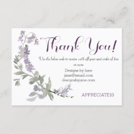 Klein bedrijf Coupon Paarse dank u invoegen Kaart