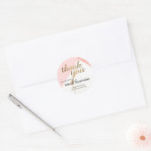 Klein Bedrijf Dank u Goud Roze Gepersonaliseerd Ronde Sticker (Envelop)